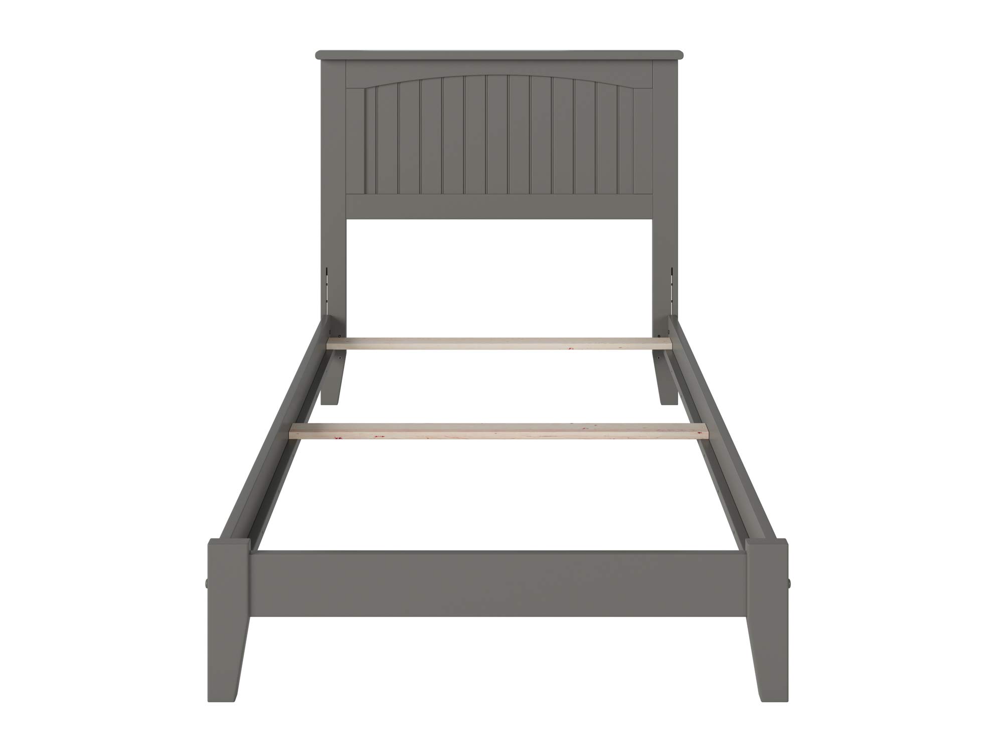 AFI Nantucket Twin XL Bed Foundation with USB Charger - Grey, Perfect for Dorms, Guest Rooms & Small Spaces