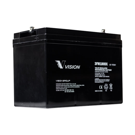 Vision 6V 180Ah Deep Cycle AGM Battery - Perfect for Solar Power Systems, RVs, Marine & Off-Grid Applications