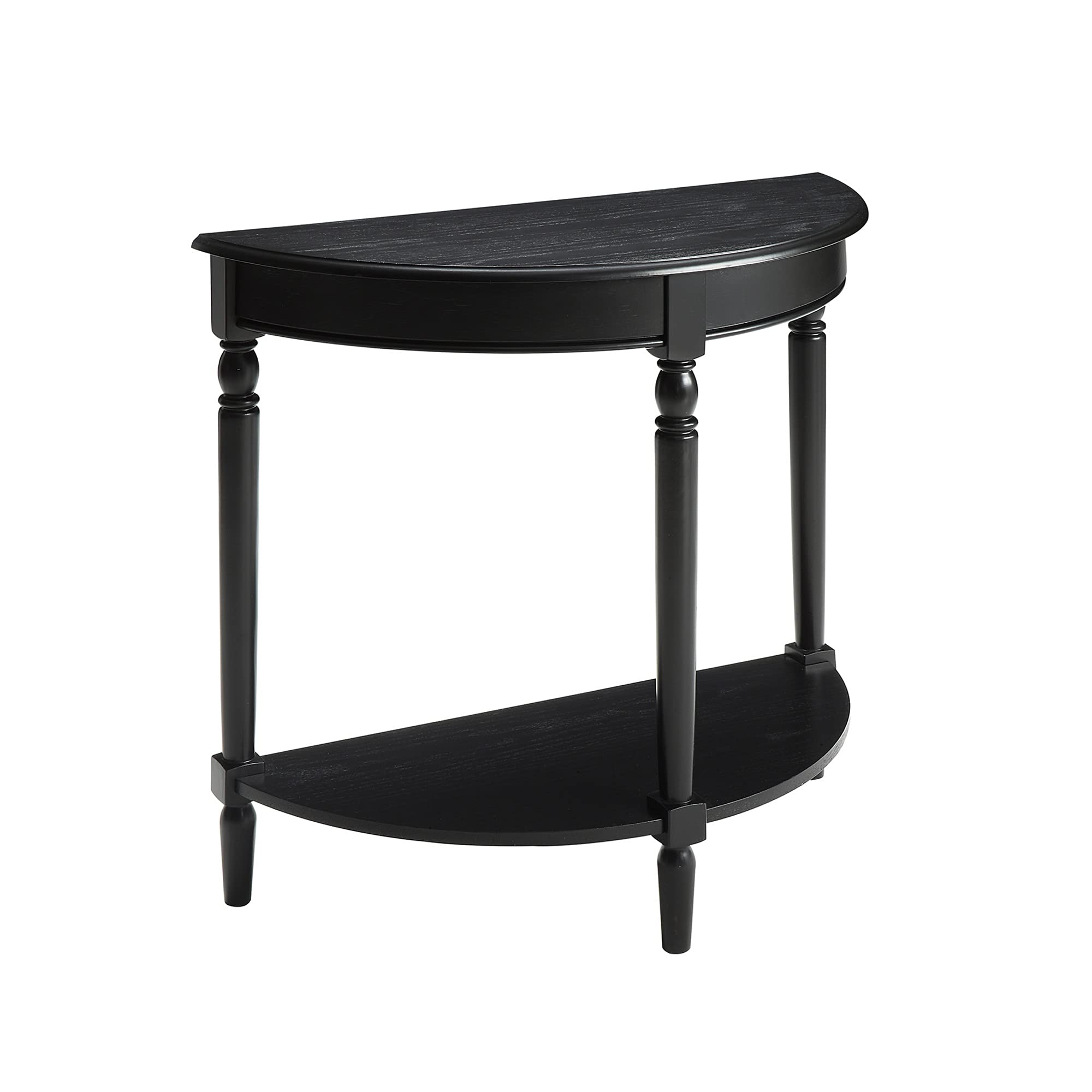 French Country Half-Round Entryway Table with Shelf - Rustic Wooden Console Table for Hallway, Living Room & Foyer Decor - Perfect for Small Spaces & Home Organization
