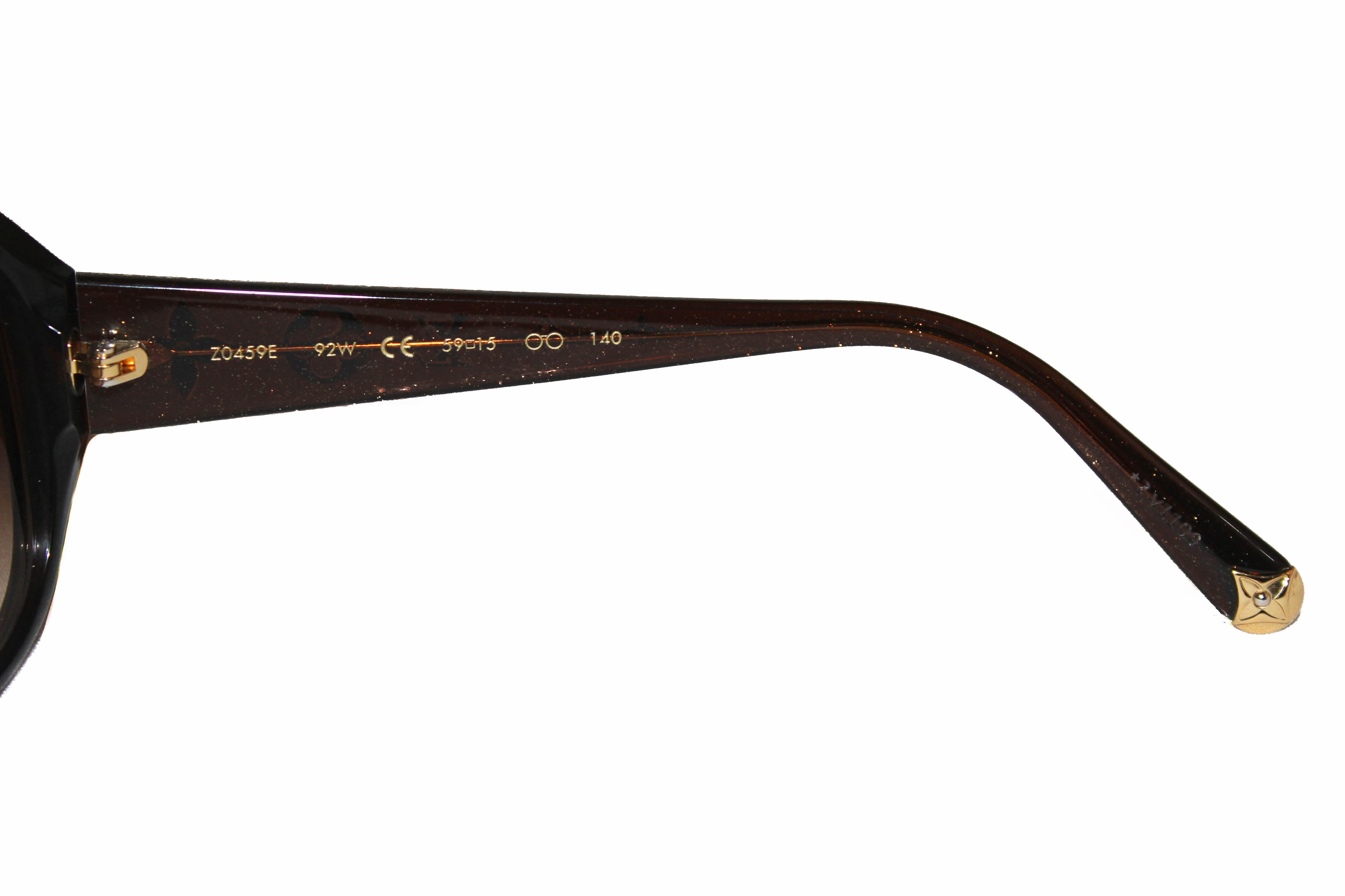 Authentic Louis Vuitton Brown Glitter Obsession Sunglasses for Women - Luxury Designer Shades with UV Protection - Perfect for Beach, Travel & Fashion Outfits