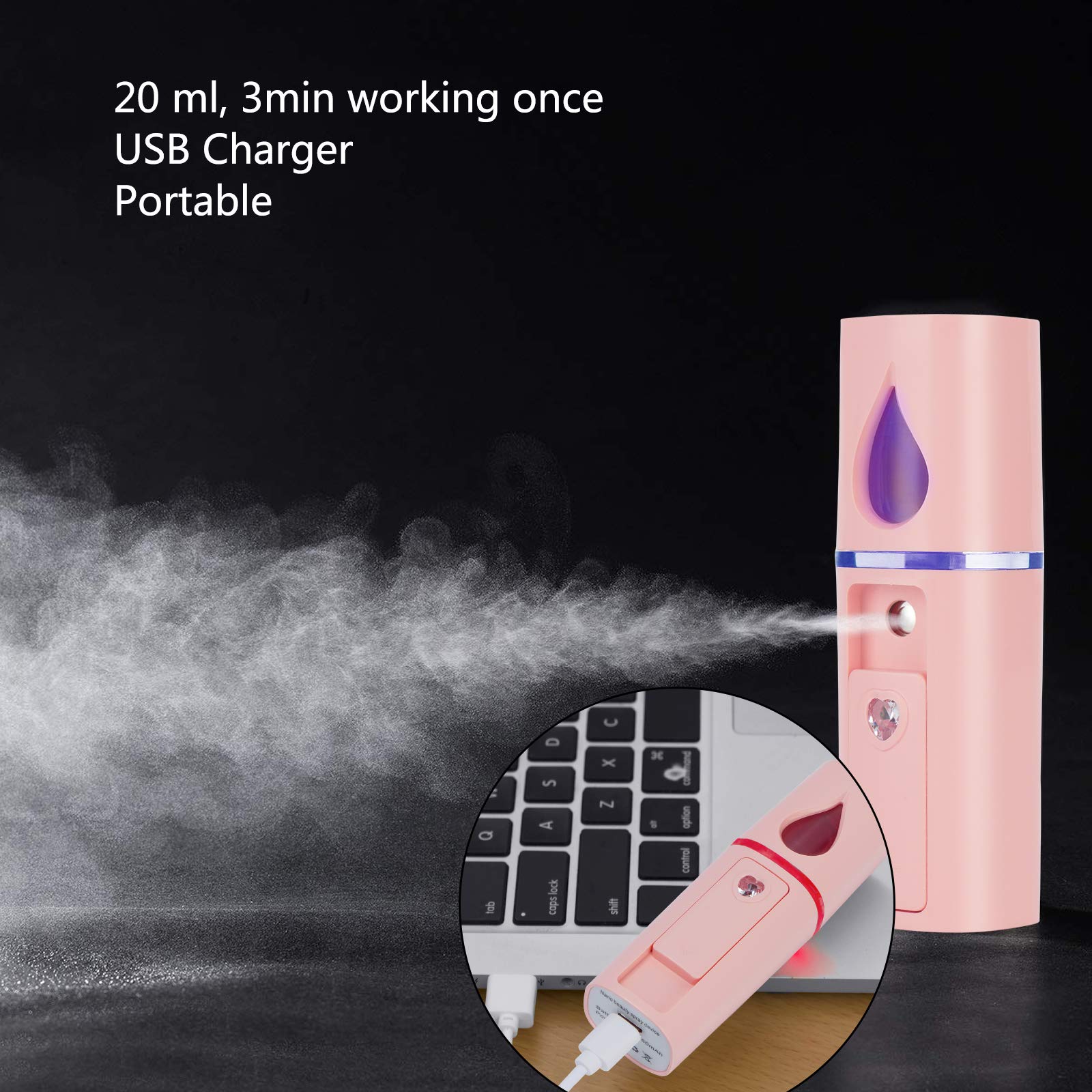 **Professional Nano Facial Steamer & Mister Sprayer Set for Deep Cleaning - Portable Mini Face Steamer for Clogged Pores & Sinuses Relief - Includes Blackhead Remover Kit & Brush - Perfect for Home Spa, Skincare Routine & Travel**