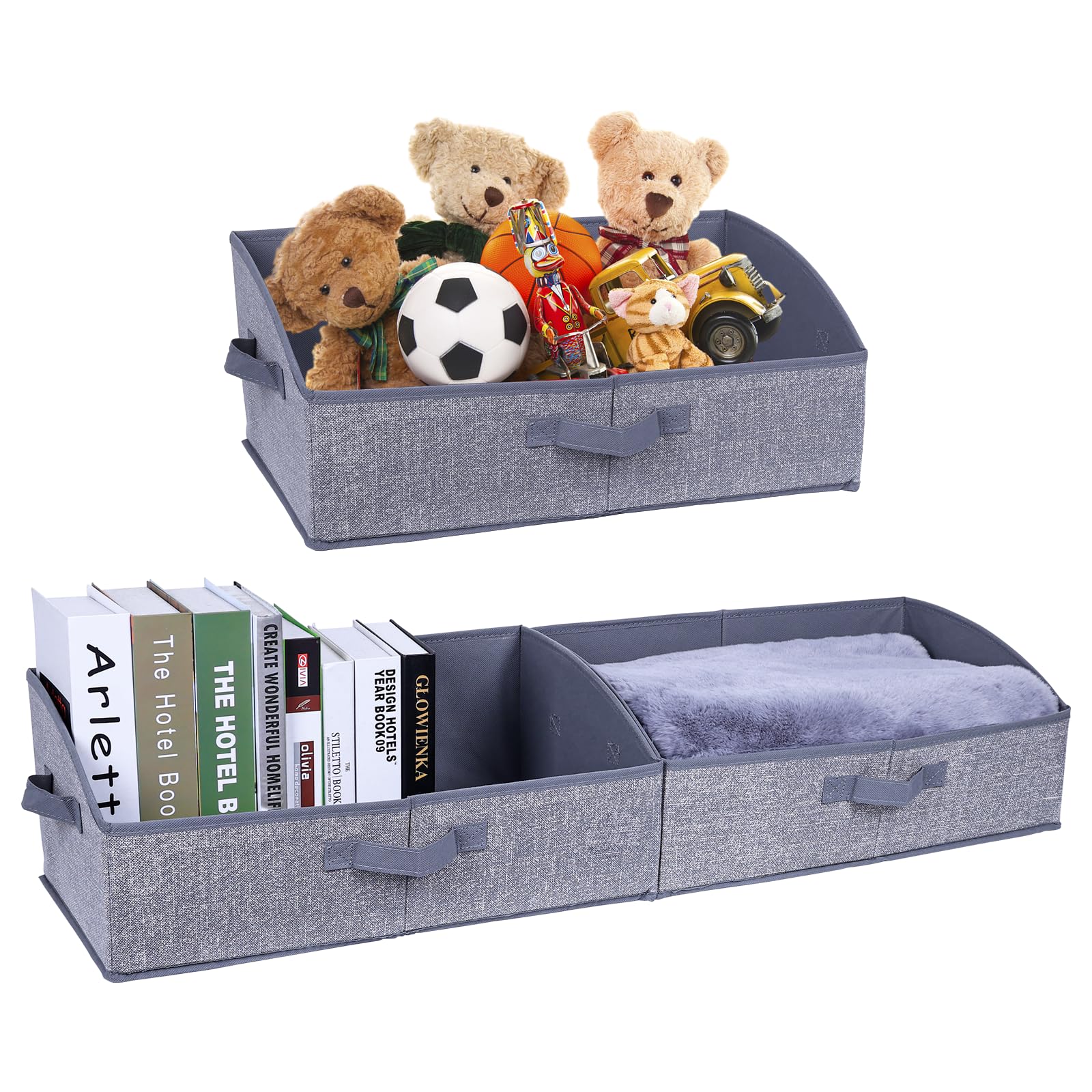 ZPXTI Fabric Storage Bins with Handles - 3 Pack Closet Organizer Baskets for Shelves, Perfect for Organizing Sheets, Sweaters, Hats & Home Organization | Space-Saving Bedroom Storage Solution