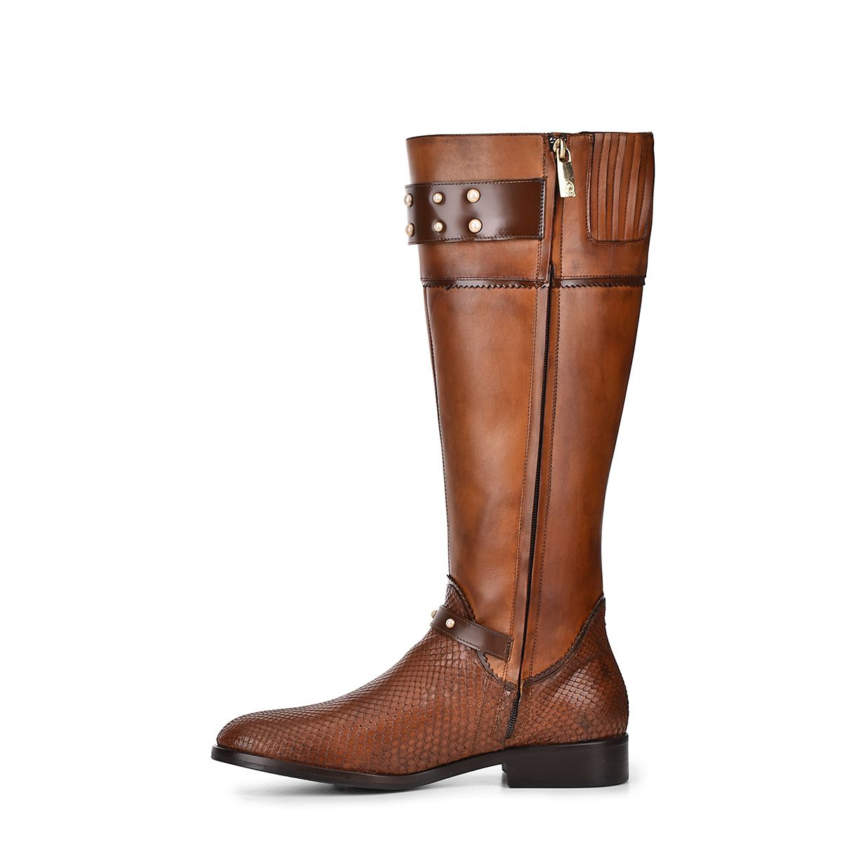 71TPMTV Women's Cuadra Brown Casual Fashion Python Boots - Stylish & Comfortable for Everyday Wear, Office, and Night Out