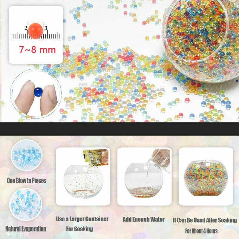 40,000PCS 7-8mm Hardened Water Gel Ball Blaster Ammo Refill - Perfect for Gel Blaster Battles, Outdoor Shooting Games & Target Practice