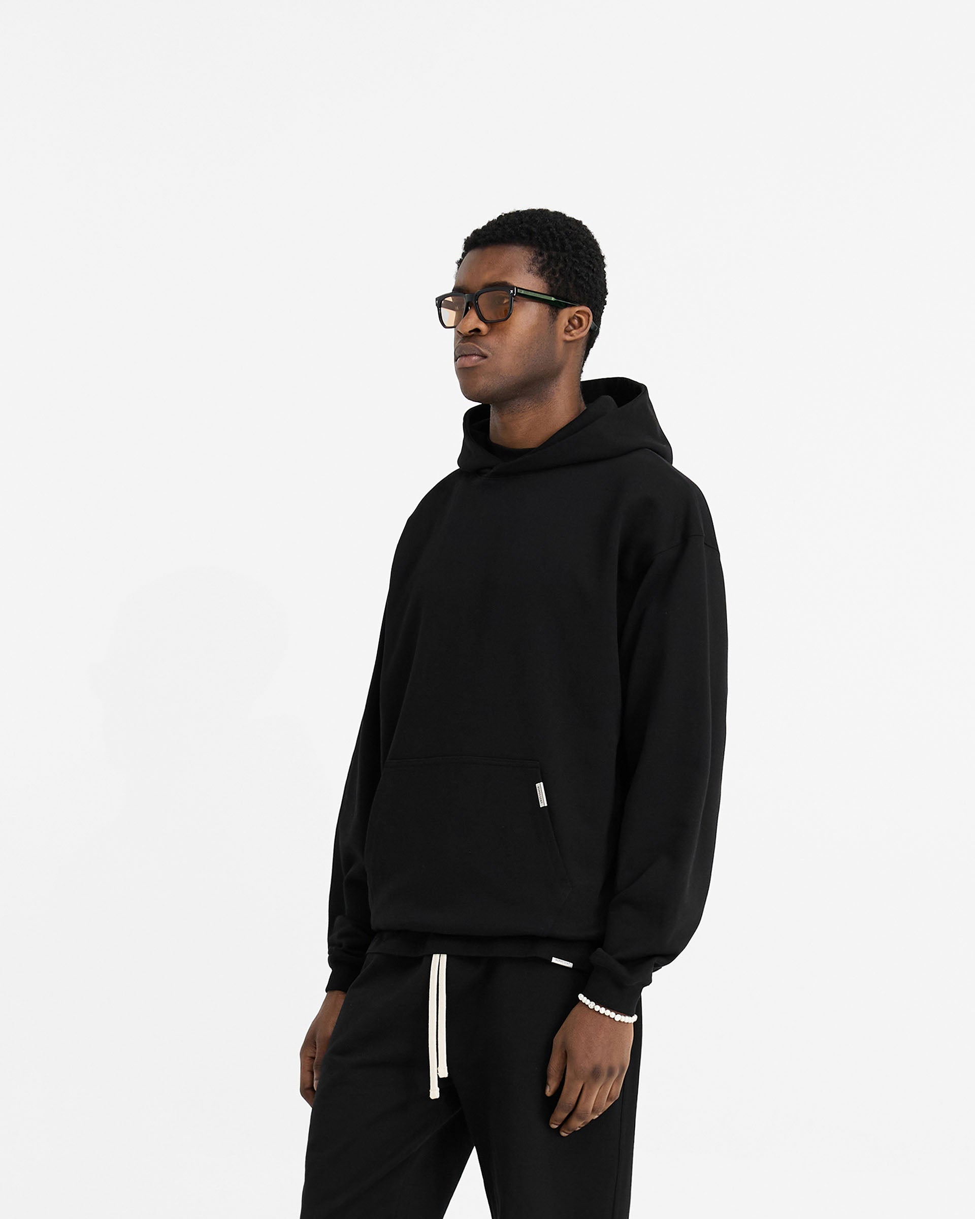 Initial Oversized Hoodie for Men & Women - Black | Cozy & Stylish Pullover for Casual Wear, Street Fashion & Loungewear