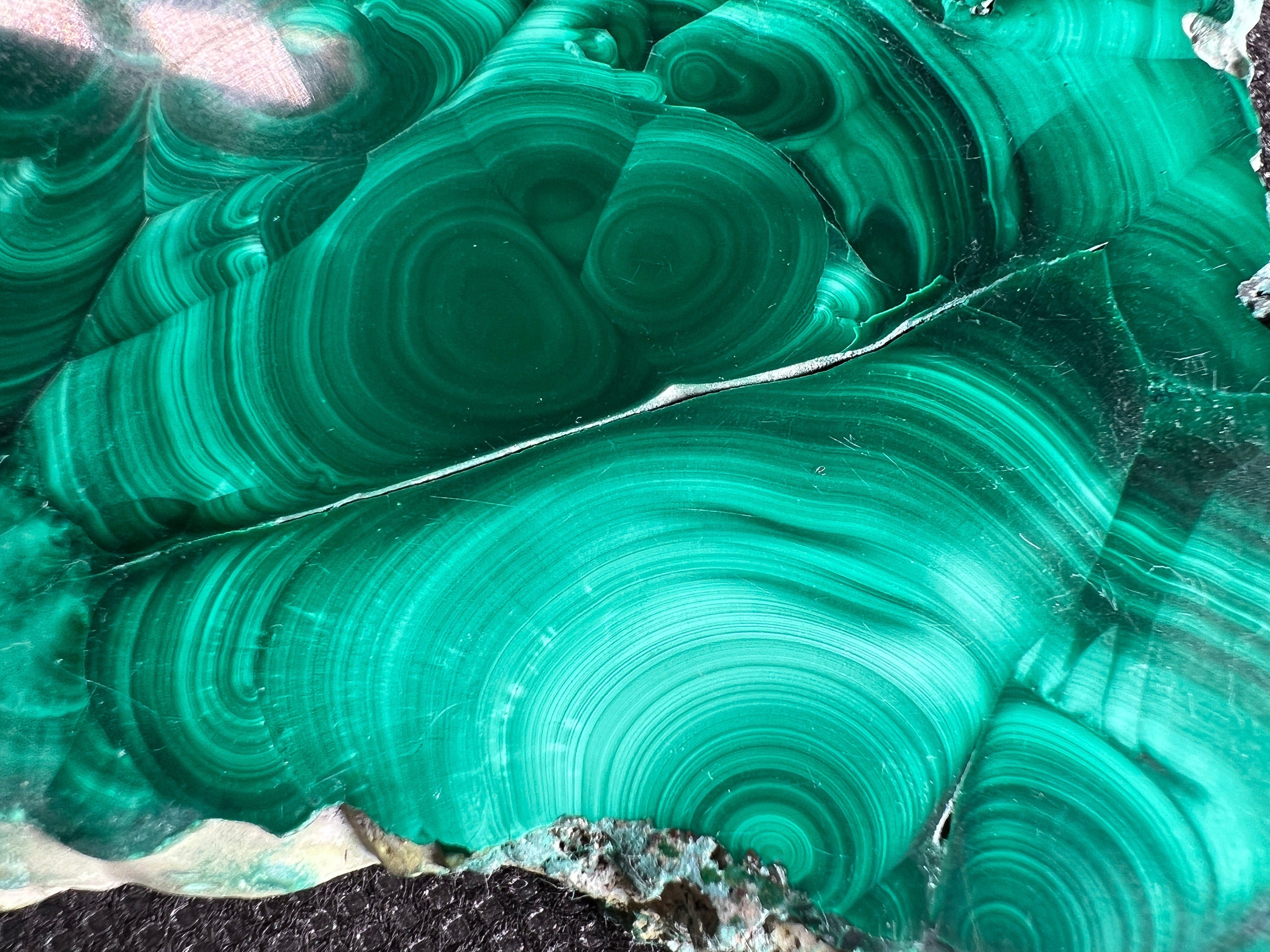 Natural Malachite Crystal Slab - Premium Green Malachite Stone for Jewelry Making, Unique Handcrafted Gift & Home Decor (50397) | Perfect for DIY Crafts, Healing Crystals Collection & Spiritual Decorations