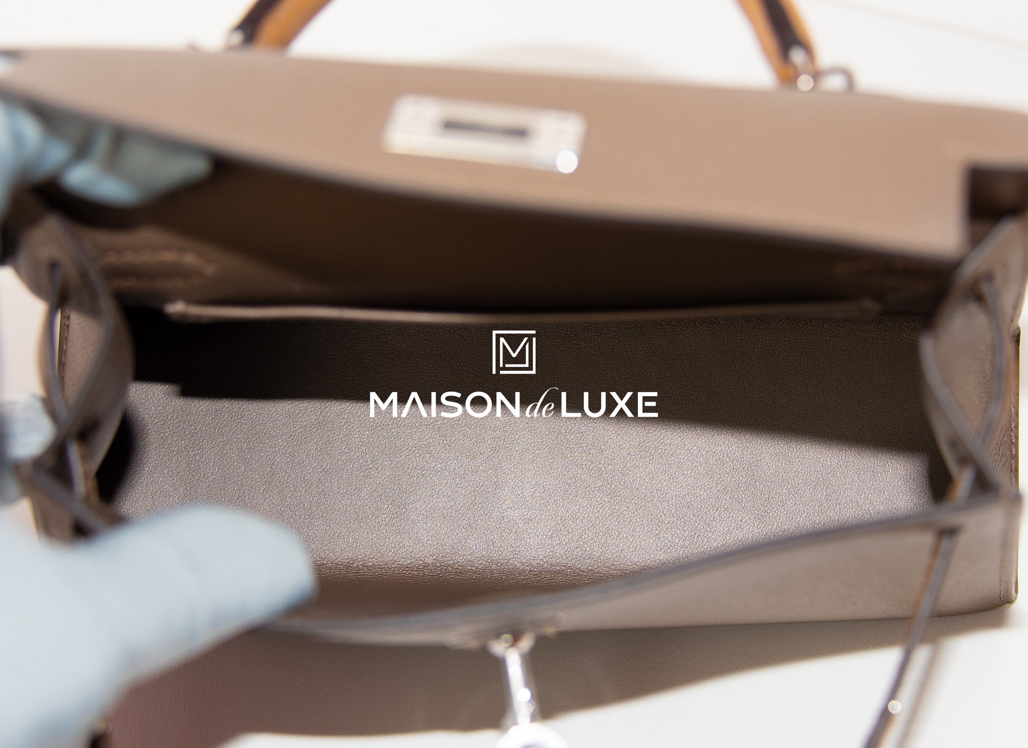 Authentic Hermes Mini Kelly II 20 Handbag - Etoupe, Alezan & Biscuit Epsom Leather - Luxury Crossbody Bag for Women | Perfect for Date Night, Parties & Special Occasions