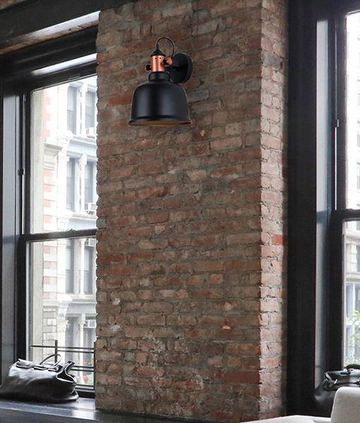 Alta Modern Wall Light Fixture - Black & Copper Finish for Bedroom, Living Room, or Hallway Lighting