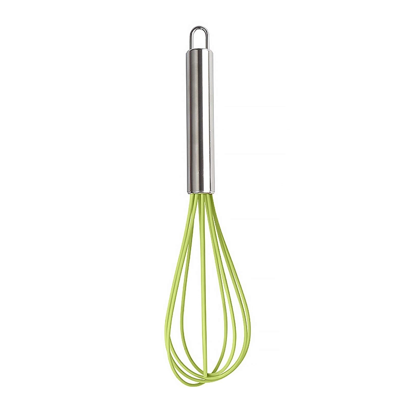 Stainless Steel Silicone Balloon Whisk - Manual Egg Beater for Mixing, Whisking, Cream & Dough - Coil Style Kitchen Tool (Green) | Perfect for Baking, Cooking, Making Pancakes & Whipped Cream
