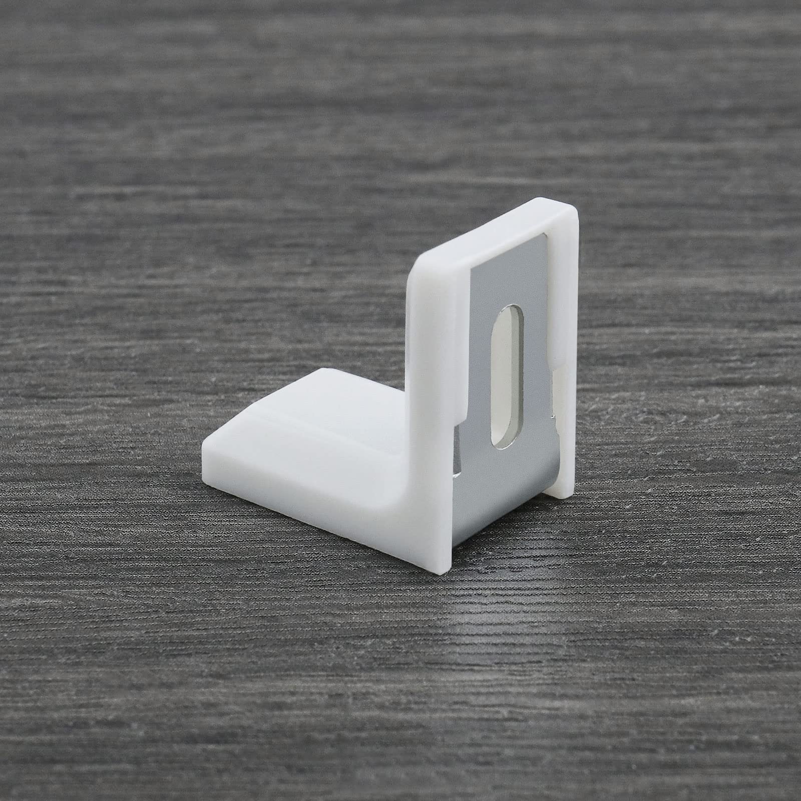 SG Store - 50 Pack L-Shaped Furniture Corner Brackets, Heavy Duty Steel with ABS Plastic Cover, White - Perfect for Bed, Table, Chair, Cabinet & DIY Furniture Assembly