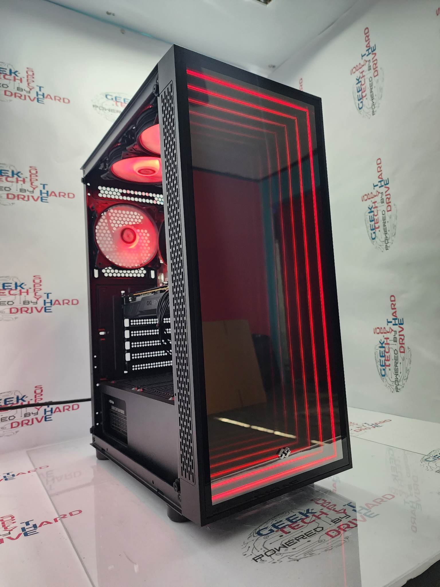 Custom Gaming PC Desktop - Intel i3 Processor, RGB Lighting, 1TB SSD, 32GB RAM (Optillusion Black H5) - Perfect for Esports, Streaming & High-Performance Gaming