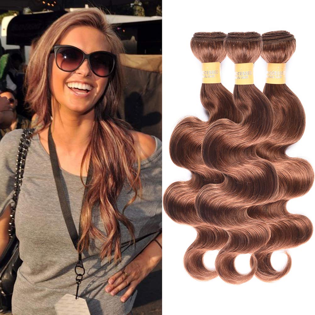 Premium 8A Brazilian Virgin Human Hair Bundles - 3 Bundles Body Wave Weft Extensions (20