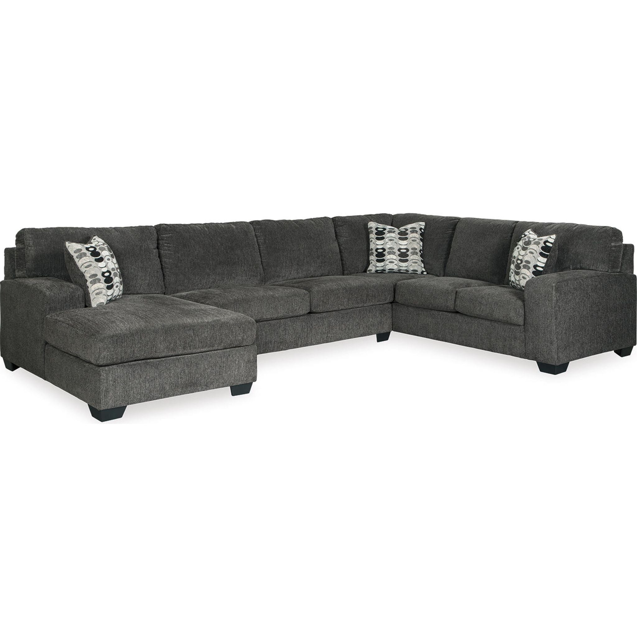 Ballinasloe 3-Piece Sectional Sofa with Chaise Lounge | Modern L-Shaped Couch for Living Room, Family Room & Apartment | Comfortable Fabric Sectional with Reversible Chaise