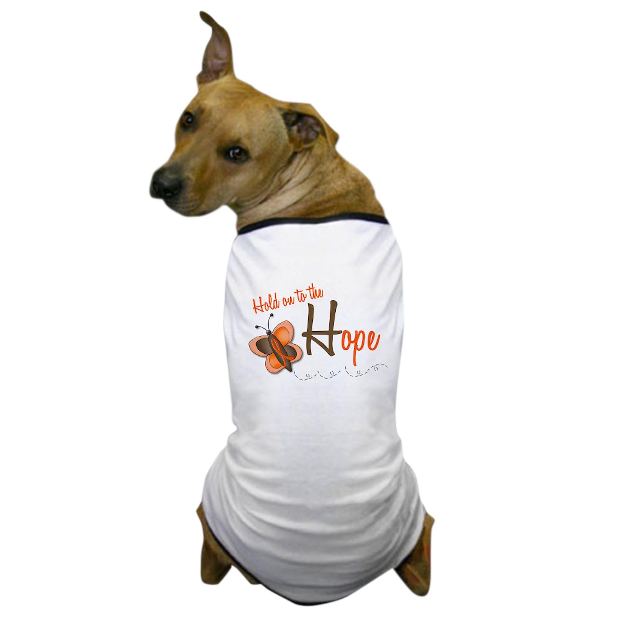 Hold On to Hope Butterfly Orange Dog T-Shirt - Funny Pet Costume & Cute Dog Clothing for Playtime, Parties & Photo Shoots
