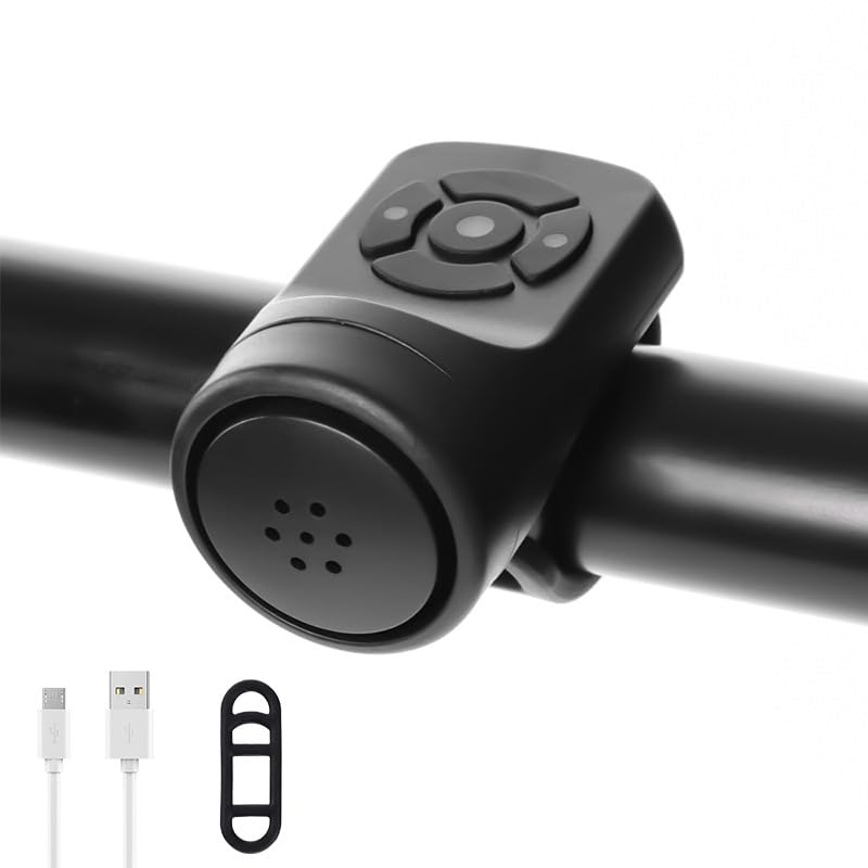 Best Electric Bike Horn - 4 Sound Modes, Waterproof & Rechargeable - Loudest Electronic Bicycle Bell for Adults - Perfect for Mountain Bikes & Road Bikes - Ideal for Urban Commuting & Trail Riding Safety
