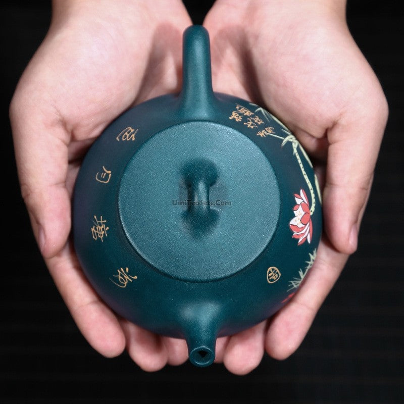 Premium Yixing Blue Clay Lotus Teapot Set - Authentic Chinese Shi Piao Tea Ceremony Gift for Oolong & Pu-erh Tea Lovers | Perfect for Home Tea Ceremonies, Meditation & Gifting