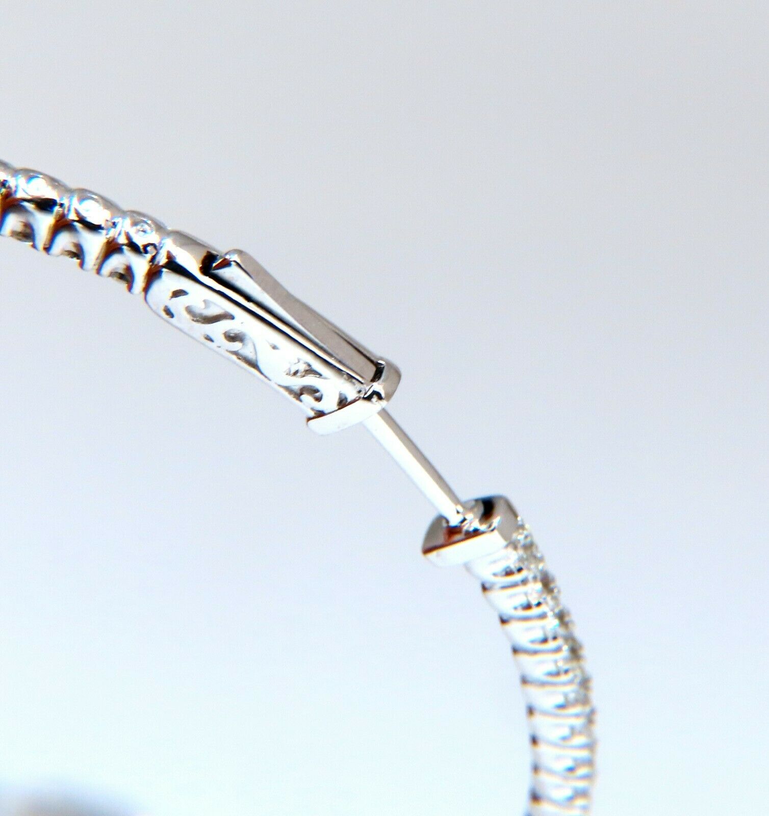 4.07ct Natural Round Brilliant Diamond Hoop Earrings 14K Gold 2.2 Inch - Perfect for Weddings, Parties & Everyday Elegance