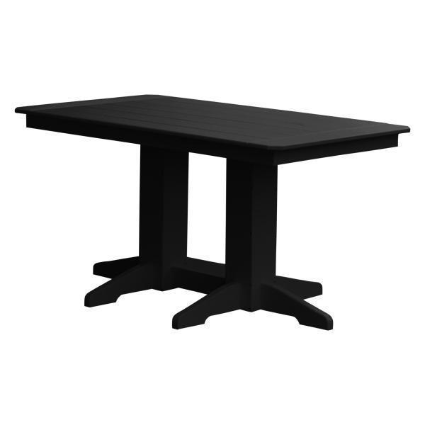Eco-Friendly Recycled Plastic Rectangular Dining Table - Sustainable Outdoor/Indoor Furniture for Patio, Garden & Small Space Dining