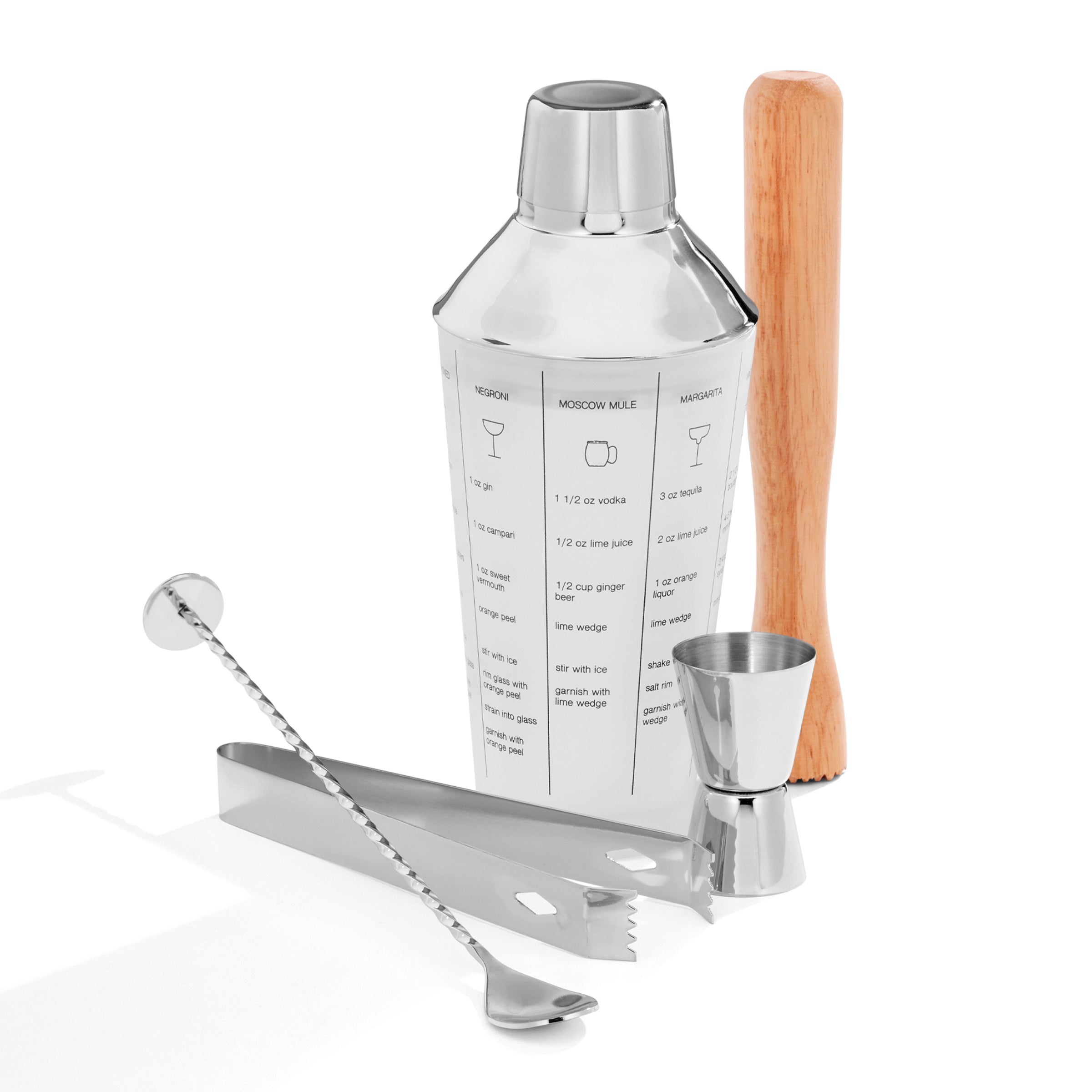 Premium 5-Piece Mixology Shaker Set - Professional Cocktail Making Kit for Bartenders & Home Bars - Perfect for Mojitos, Margaritas & Party Drinks