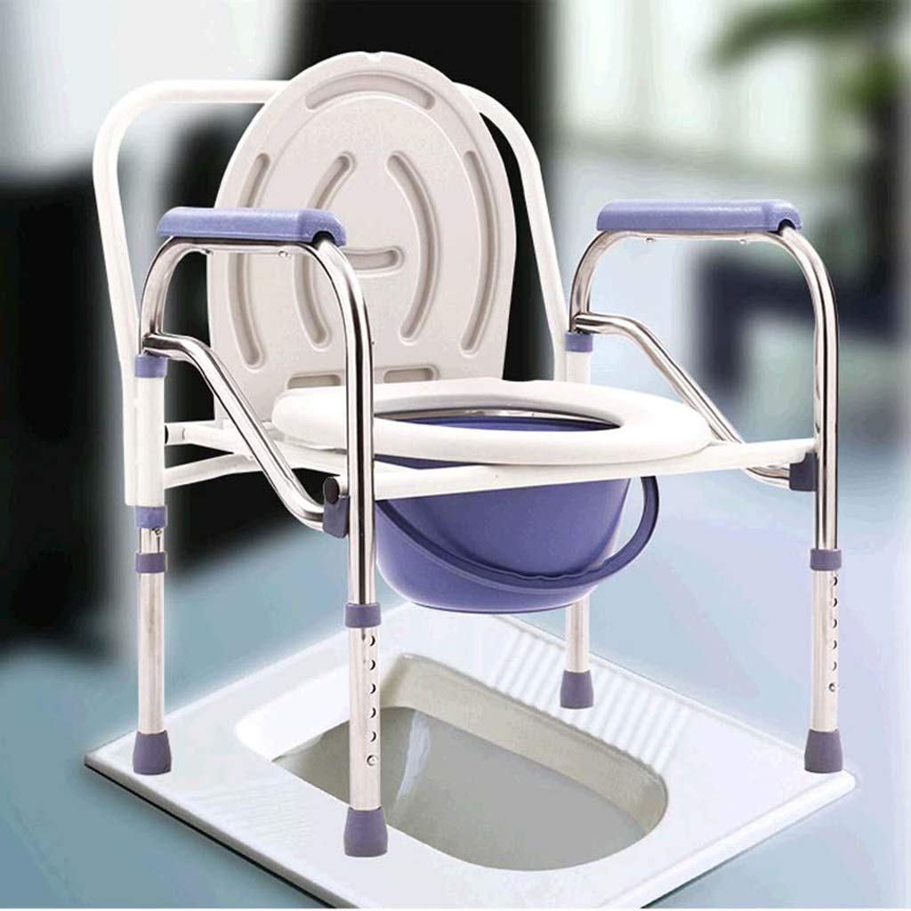 Foldable Commode Toilet Chair - Portable Lightweight Camping Toilet for Travel, Hunting & Fishing | Compact Household Mobile Toilet for Elderly, Outdoor Adventures & Emergency Use