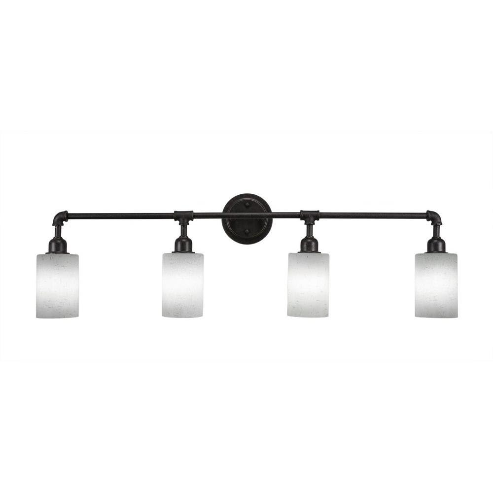 Vintage 4-Light Bathroom Vanity Bar in Dark Granite - Elegant Bathroom Lighting Fixture for Modern & Classic Decor (184-DG-300) | Perfect for Master Bath, Powder Room & Spa-Style Retreats