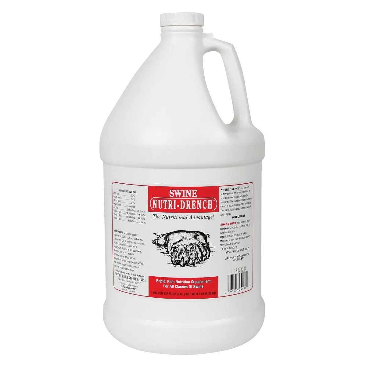 Bovidr Labs Swine NutriDrench™ - Premium Liquid Vitamin & Mineral Supplement for Pigs - Supports Growth & Health in Swine Farming & Livestock Care