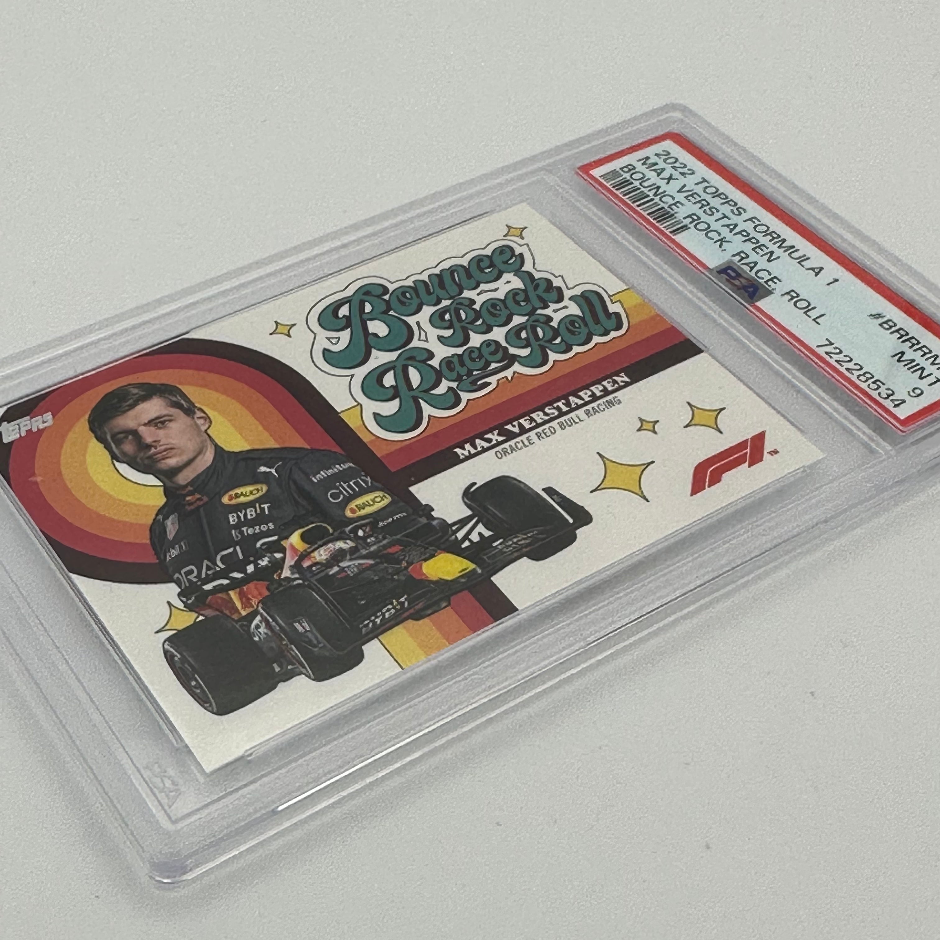 PSA 9 Graded Max Verstappen Bounce Rock Race Roll #BRRRMV Trading Card - Perfect for F1 Collectors, Racing Fans & Sports Memorabilia Enthusiasts