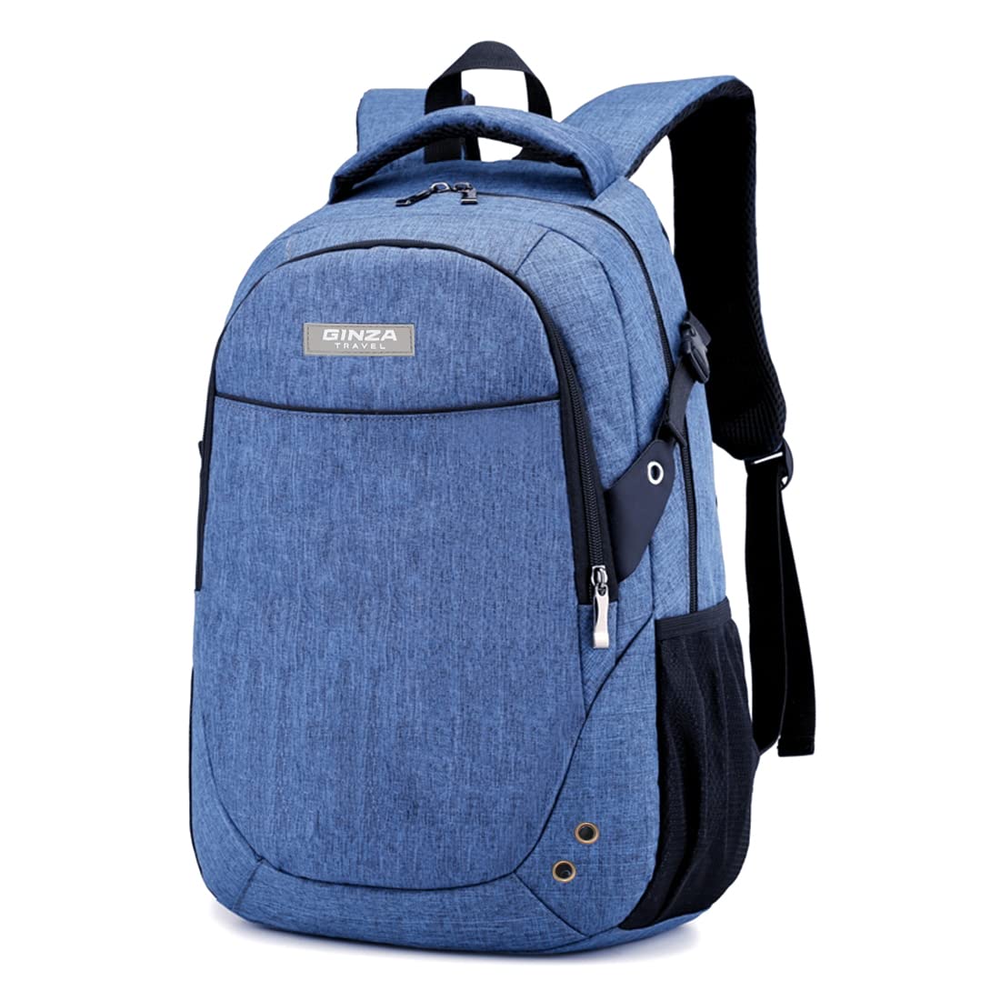 GinzaTravel Anti-Theft Water Resistant Laptop Backpack for Men & Women - 15.6 Inch School Computer Bag, College Bookbag with USB Charging Port (Blue) - Perfect for Travel, Work, and Daily Commute