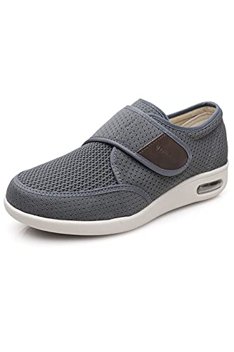 **Men's Diabetic Shoes Wide Width - Adjustable Closure, Breathable & Lightweight X-Wide Non-Slip Sneakers for Swollen Feet & Edema - Air Cushion Walking Shoes for Comfort & Support**    *(Best for Daily Walking, Work, Travel & Diabetic Foot Care)*