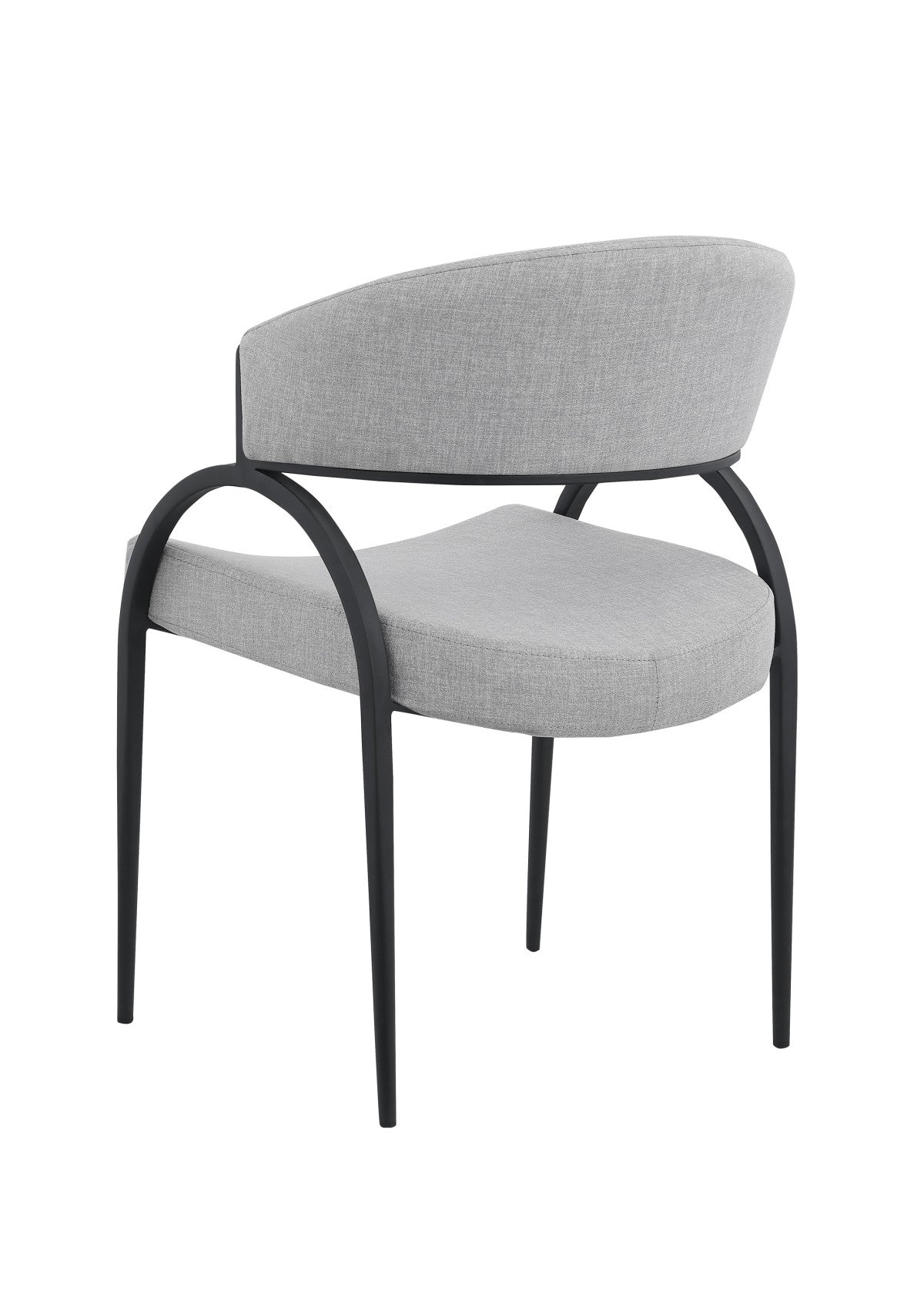 Modern Dining Chairs Set of 2 - Grey & Black Upholstered Kitchen Chairs with Metal Legs - Perfect for Small Spaces, Breakfast Nook, and Contemporary Dining Rooms