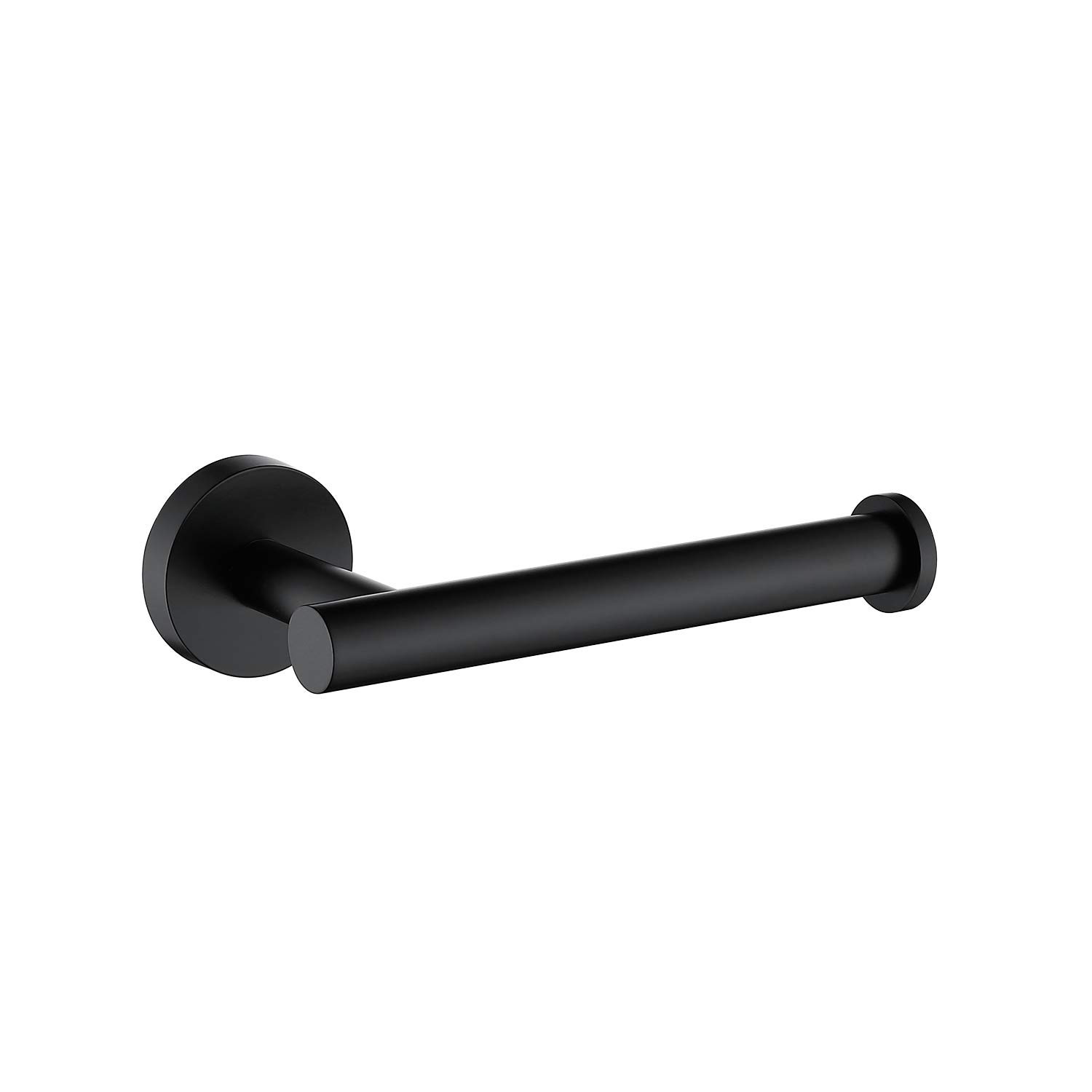 TASTOS Matte Black Toilet Paper Holder - SUS304 Stainless Steel Wall Mounted Bathroom Tissue Roll Dispenser - 5 Inch Modern Round TP Holder for Kitchen, Washroom & Restroom - Durable & Stylish Bathroom Accessory for Home & Office Use
