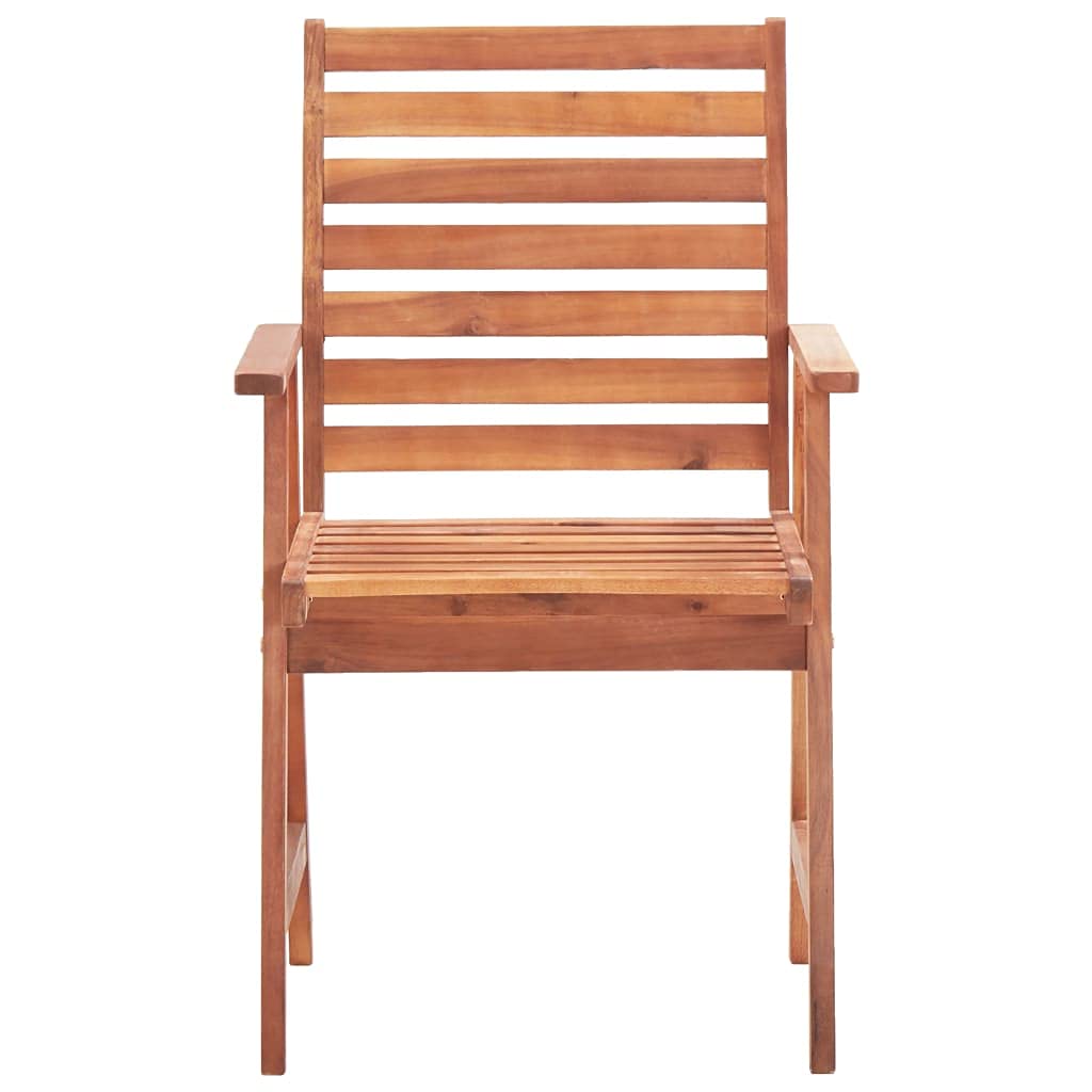 2-Piece Acacia Wood Patio Dining Chairs with Cream Cushions - Outdoor & Indoor Use for Garden, Deck, Living Room, Dining Room