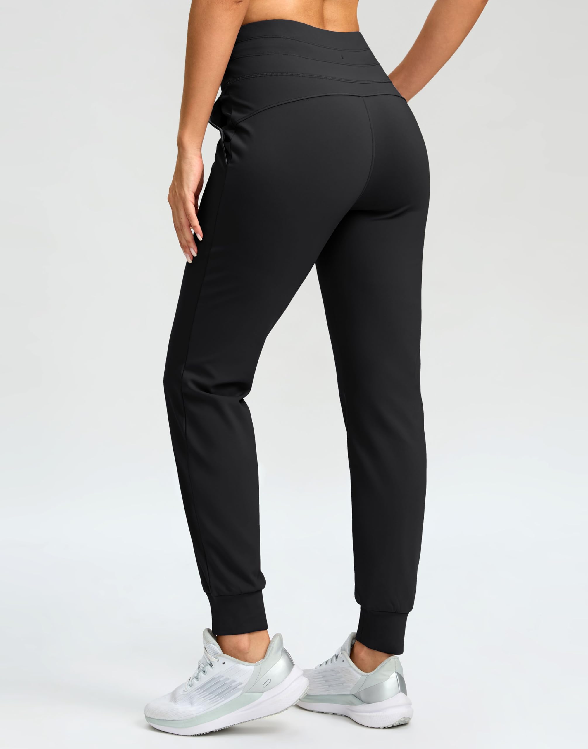 Women's Fleece Lined Joggers - High Waisted Thermal Sweatpants with Water Resistant Fabric & Zipper Pockets (Sizes 28/30/32) | Perfect for Winter Workouts, Yoga, Lounging & Outdoor Activities