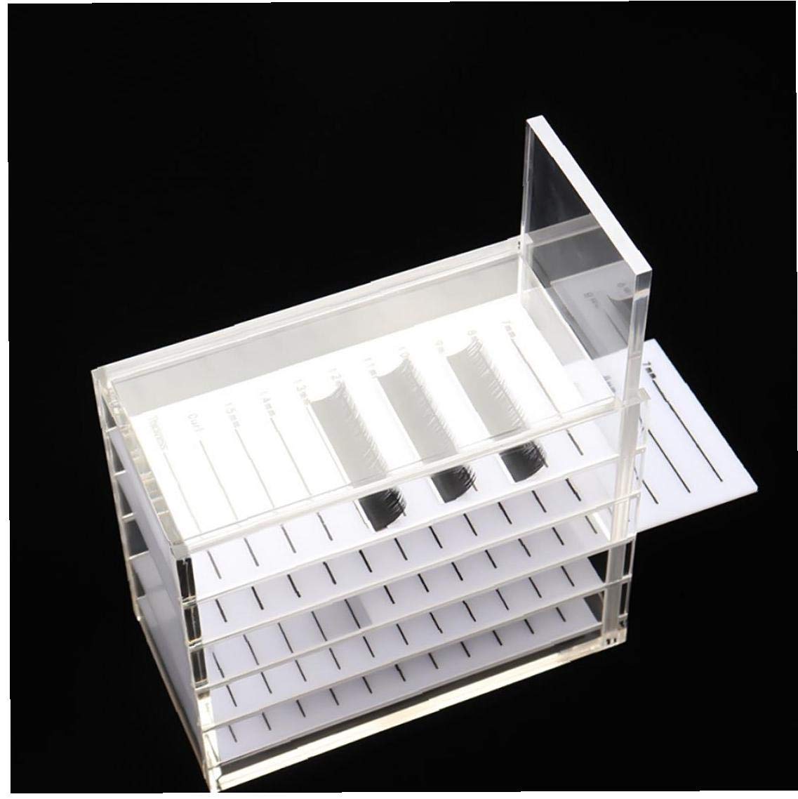 1PC Clear Acrylic 5-Layer Cosmetic Storage Case - Eyelash Extension Organizer Box for Makeup Tools, Glue Pallet & Lash Holders - Perfect for Salon, Home & Professional Use