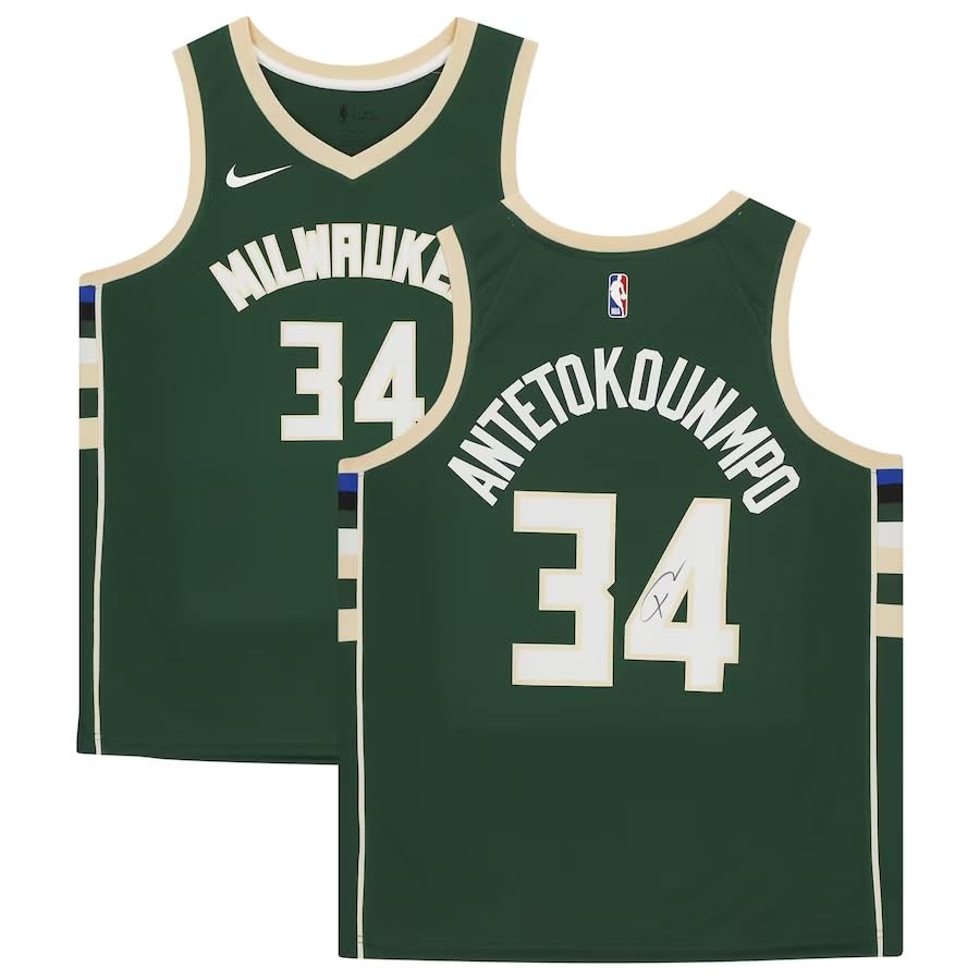 Giannis Antetokounmpo Signed Milwaukee Bucks Nike Jersey - Fanatics Certified Authentic Basketball Memorabilia for Collectors & Fans - Perfect for Display, Gifts, and Sports Memorabilia Collections