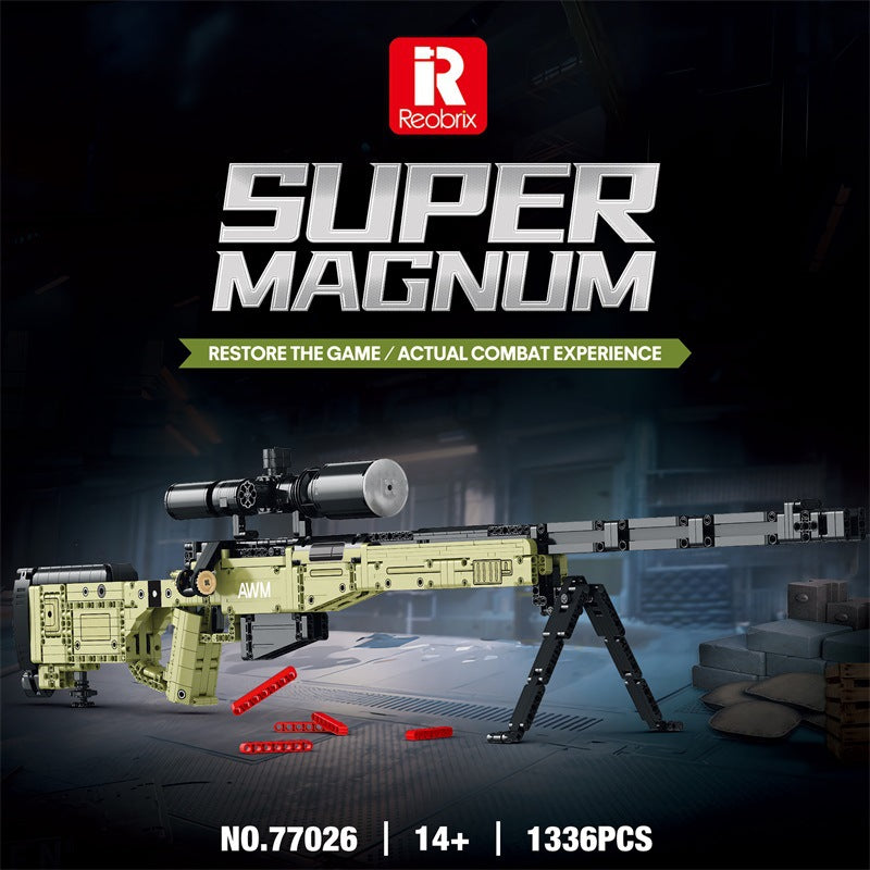 Reobrix 77026 Super Magnum AWM Building Blocks Set - 1336 PCS Creative Construction Toy for Adults & Kids | Perfect for STEM Learning, DIY Projects, and Collectible Display