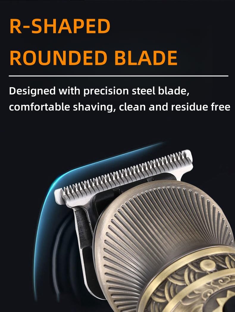 Professional Hair Clippers for Men - 6-in-1 Electric Beard Trimmer & Body Grooming Kit with Nose Hair Trimmer, Rechargeable Shaver for Men | Perfect for Home Grooming, Travel & Birthday Gifts for Dad (Silvery)