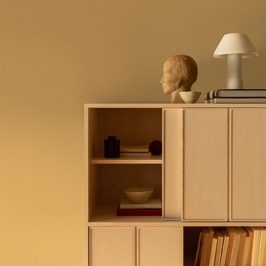 Canvas Tall Cabinet with Wood Doors - Stylish Storage Solution for Bedroom, Living Room & Office Organization