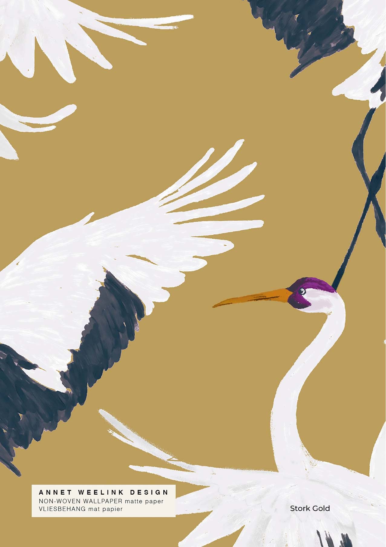 Stork Bird Wallpaper - High-Quality Peel & Stick Wall Decal for Nursery, Kids Room & Home Decor