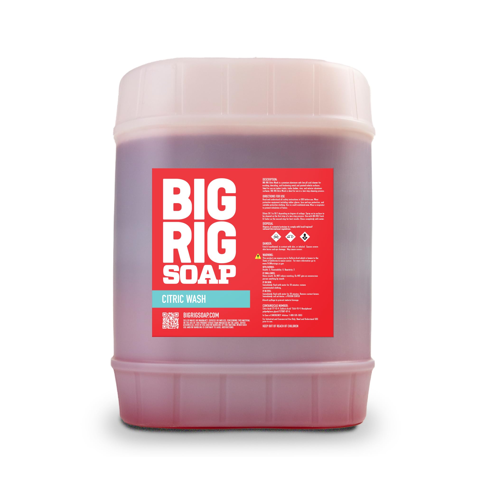 5 Gallon Citric Acid Vehicle Wash for Trucks & Trailers - Safe, Low pH Car Detergent for Heavy-Duty Cleaning & Fleet Maintenance