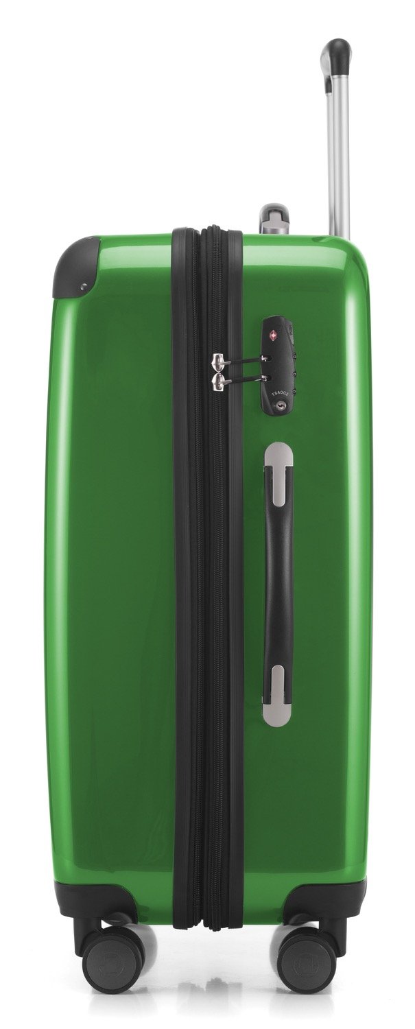 Alex Hardside Spinner Luggage Suitcase - 4 Wheel Expandable TSA Lock Carry-On Trolley, 65cm Green - Perfect for Business Travel & Vacation Packing