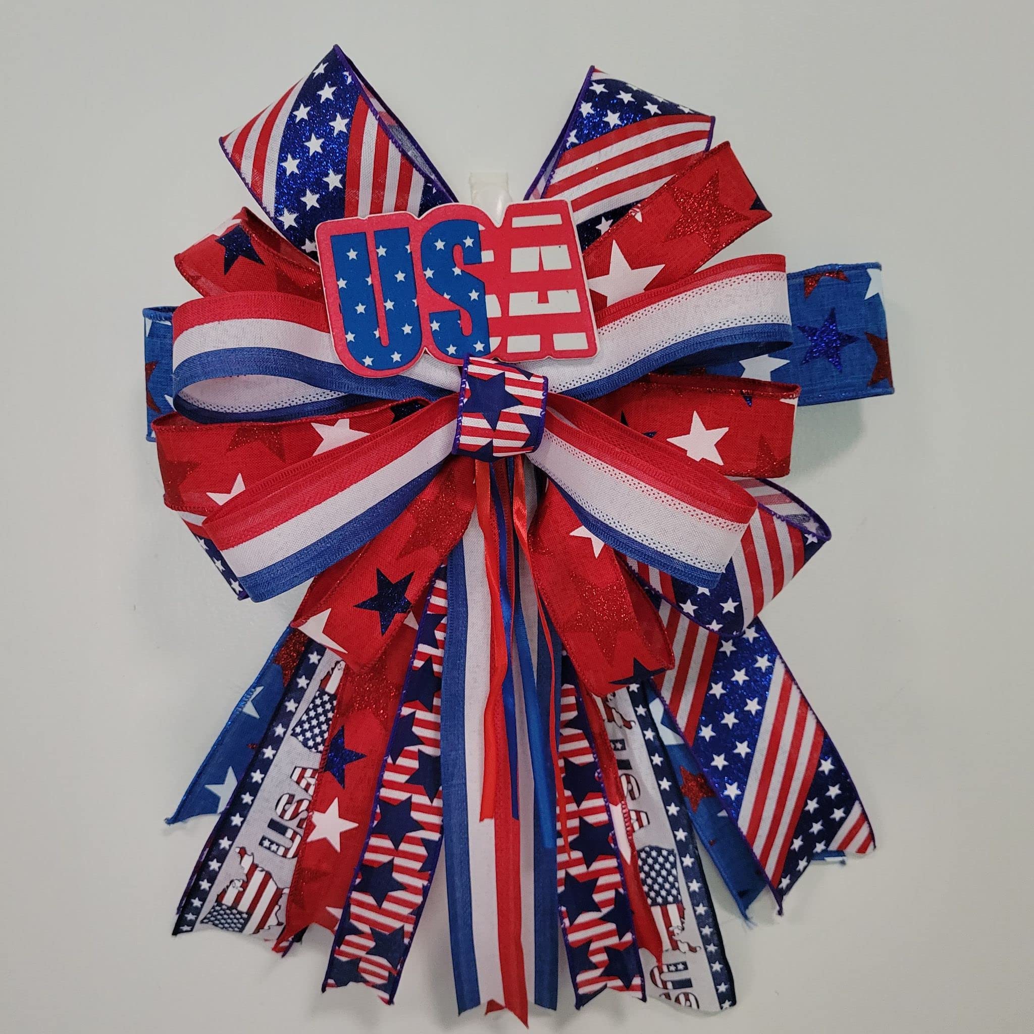 Red Bow for Mailbox - Patriotic Decorations for First Responders & USA-Themed Mailbox Bows | Perfect for Holidays, Parades & Front Yard Decor
