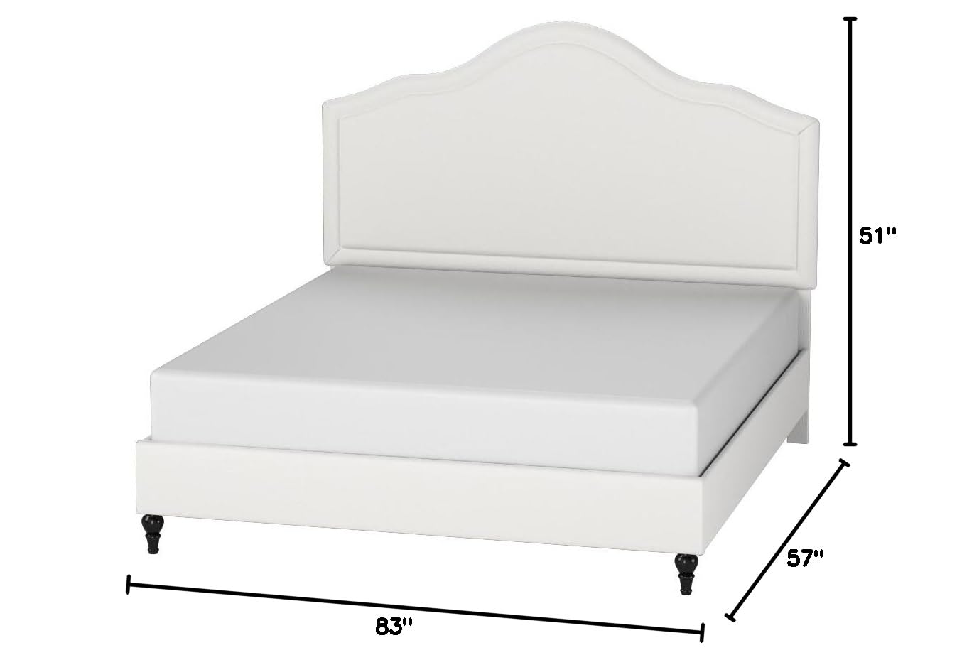 Home Life Model 008 Full Size Platform Bed Frame with Headboard - Beige Upholstered Modern Bedroom Furniture for Small Spaces & Guest Rooms