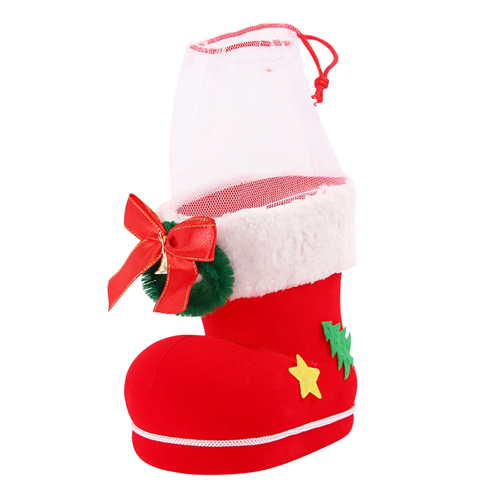 Christmas Candy Boot Ornament Holders - Santa Claus Flocking Decorations for Holiday Tree, Gift Bags & Festive Home Decor