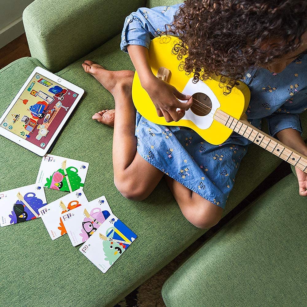 Loog Pro Acoustic Kids Guitar - 3-String Beginner Guitar for Ages 6+ with Free Learning App & Video Lessons - Perfect for Home Practice, Music Classes & Birthday Gifts