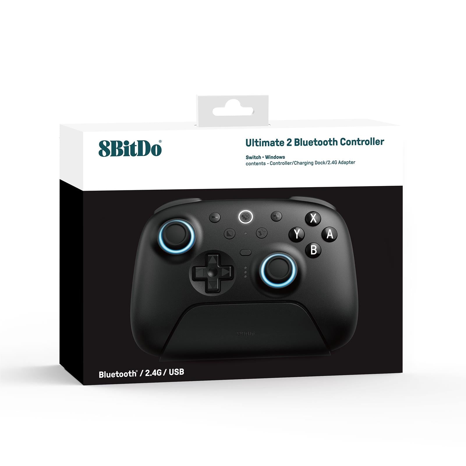 8BitDo Ultimate Bluetooth Controller for PC, Switch, Android - Wireless Gamepad with Hall Effect Joystick, Adjustable Triggers (Black) - Perfect for Gaming, Streaming & Retro Emulation