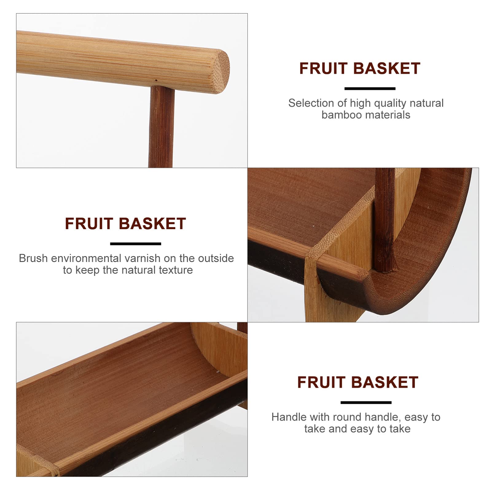 Portable Wooden Snack Basket with Handle - Multipurpose Food Tray for Fruits, Cakes, Cupcakes & Decor | Perfect for Picnics, Parties & Kitchen Organization