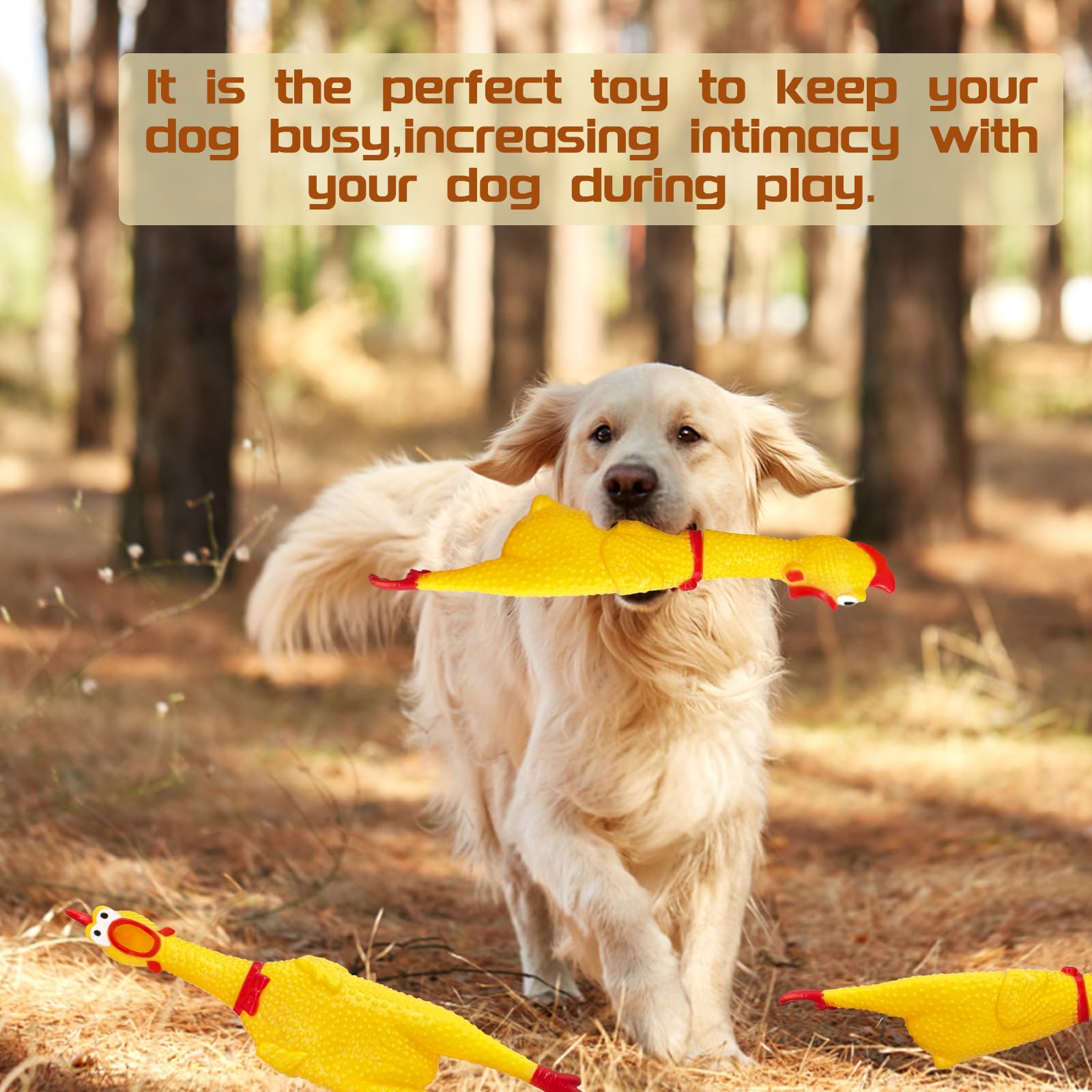 2 Pack Large Rubber Chicken Dog Toys - 12 Inch Yellow Squeaky Chicken for Dogs, Funny Screaming & Squawking Noise Maker - Perfect for Prank Gifts, Pet Playtime, and Training Rewards