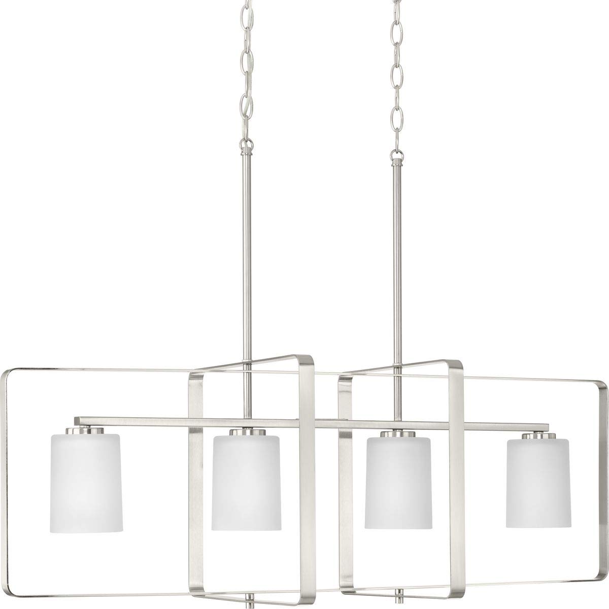Progress Lighting P400287-009 League Island Linear Pendant Light in Brushed Nickel - Modern Kitchen Island Lighting for Dining Room & Bar Counter