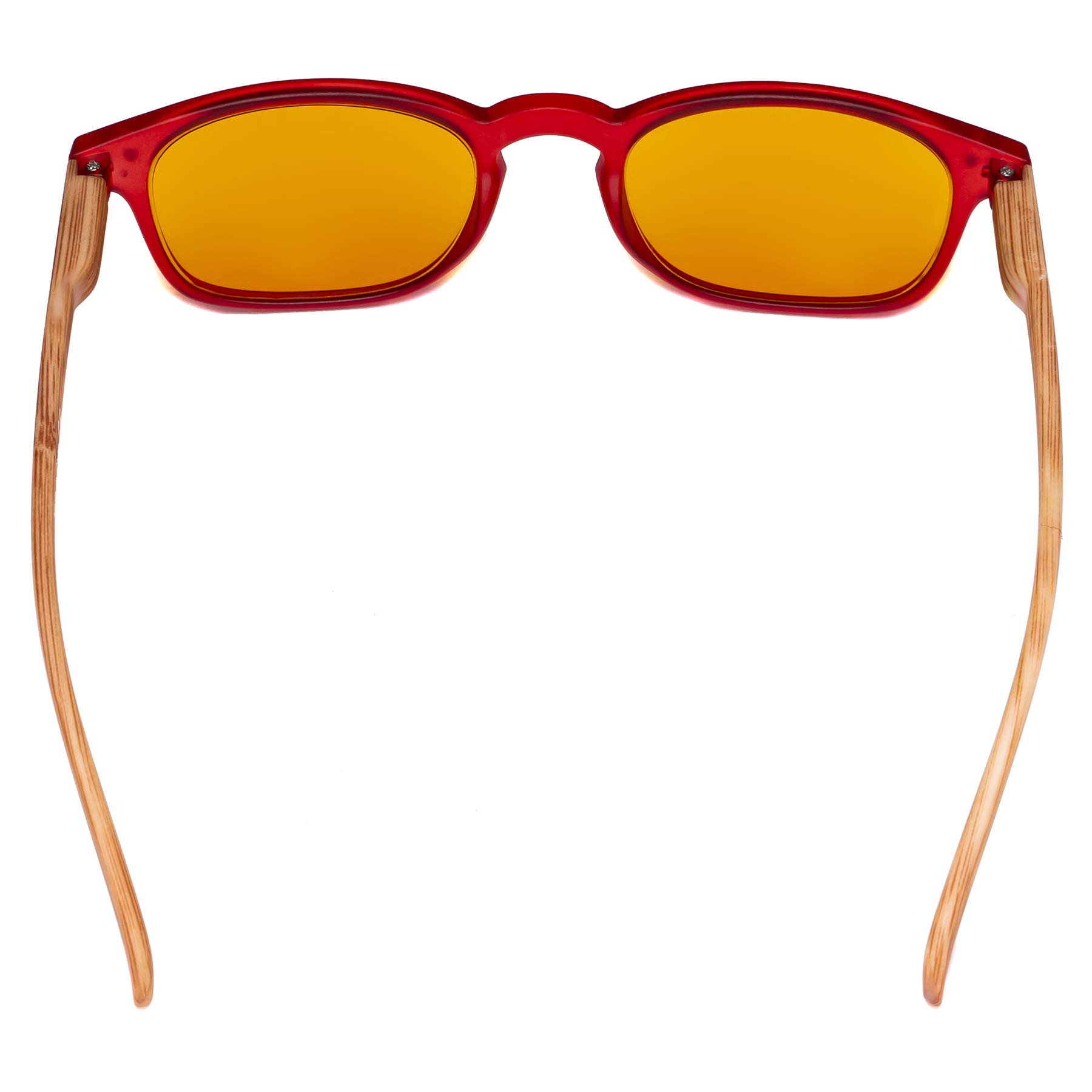 Blue Light Blocking Glasses with Orange Tinted Lens - Computer & Reading Glasses with Bamboo-Look Temples | Reduce Eye Strain for Work, Gaming & Screen Time